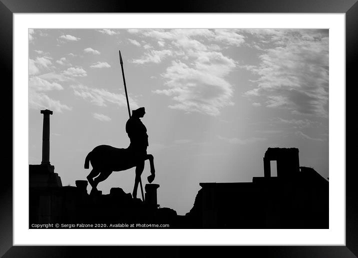 Centaur at Pompei Framed Mounted Print by Sergio Falzone