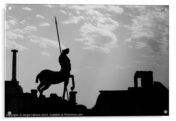 Centaur at Pompei Acrylic by Sergio Falzone