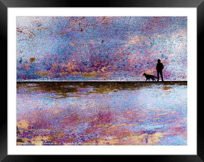 Walking The Dog  Framed Mounted Print by Robert Fennah