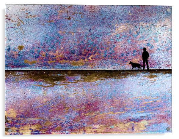 Walking The Dog  Acrylic by Robert Fennah