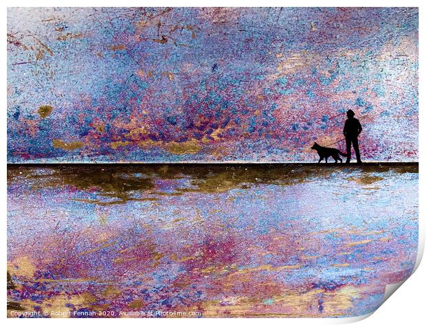 Walking The Dog  Print by Robert Fennah