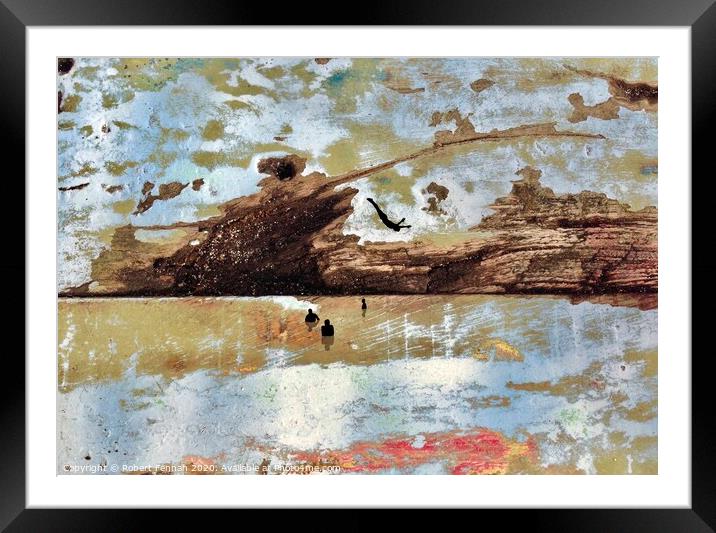 Diving Off The Rocks  Framed Mounted Print by Robert Fennah