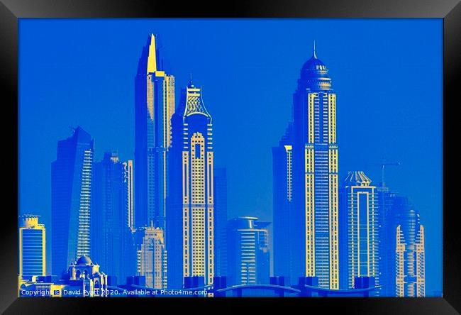 Dubai Architecture Blue Art Framed Print by David Pyatt