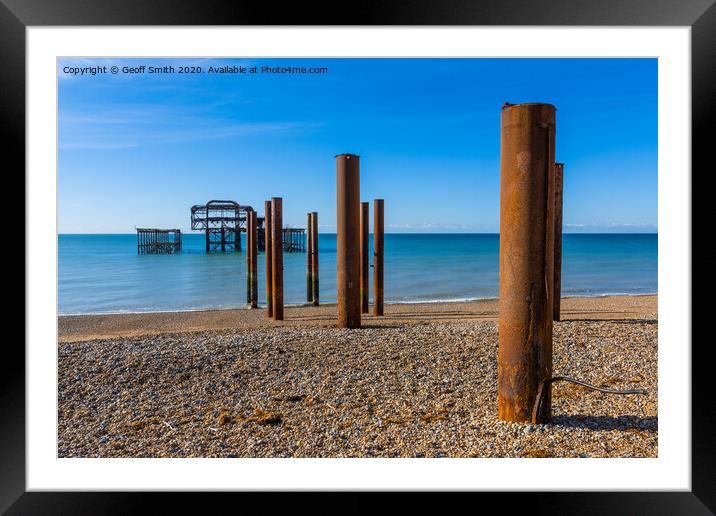 Brighton West Pier remains Framed Mounted Print by Geoff Smith
