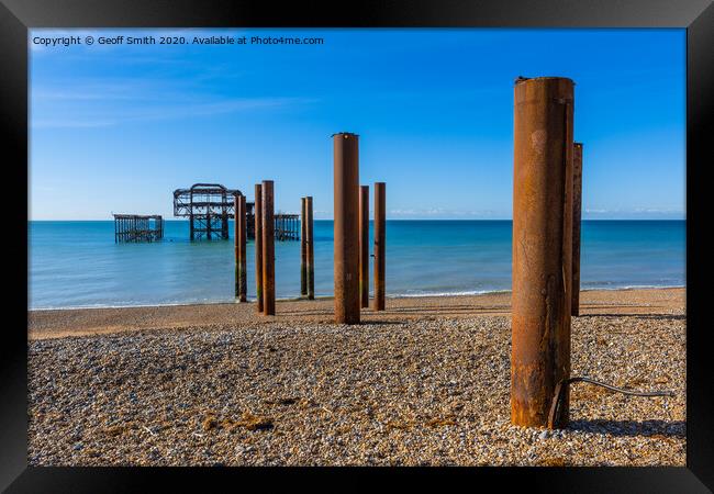 Brighton West Pier remains Framed Print by Geoff Smith