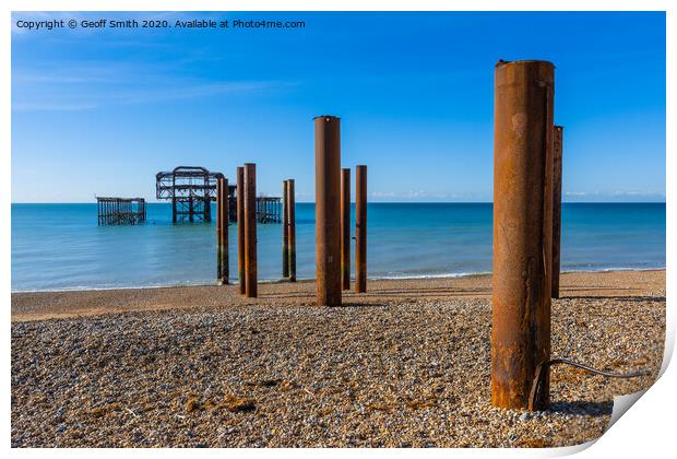 Brighton West Pier remains Print by Geoff Smith