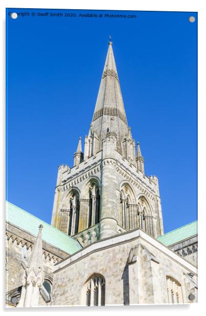 Chichester Cathedral Spire Acrylic by Geoff Smith