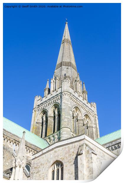 Chichester Cathedral Spire Print by Geoff Smith
