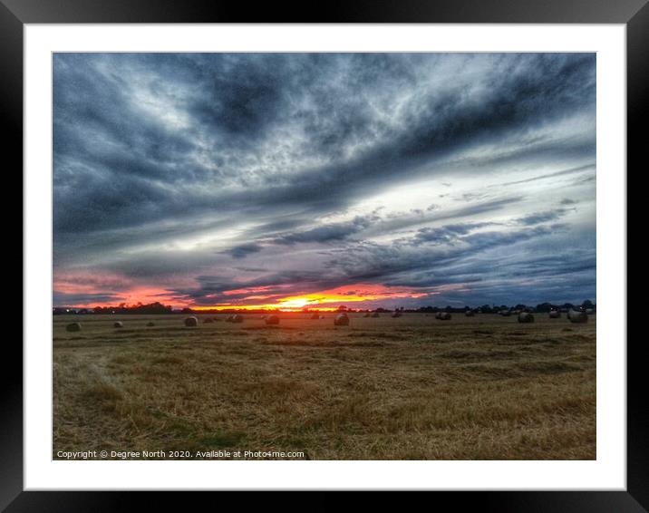 sunset rear of the field Framed Mounted Print by Degree North