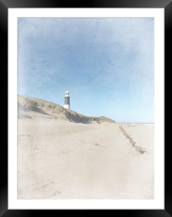 Spurn Point Lighthouse | Texture Framed Mounted Print by Sarah Couzens
