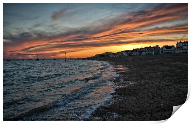 Sunset at  Southend on Sea, Essex, UK. Print by Peter Bolton