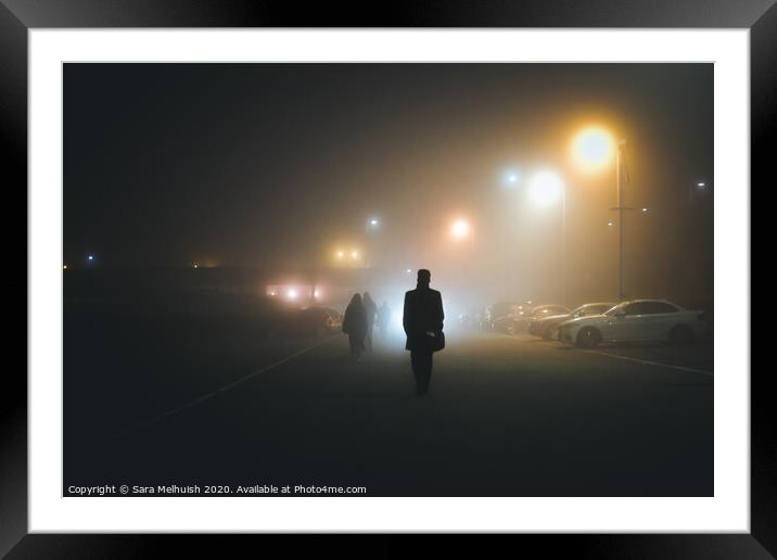 Foggy commute Framed Mounted Print by Sara Melhuish