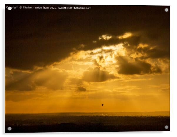 Ballooning in the Storm's Eye; Ivinghoe. Acrylic by Elizabeth Debenham