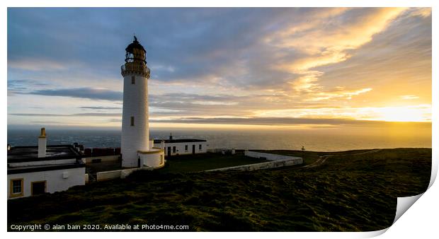 The Mull of Galloway Lighthouse Print by alan bain