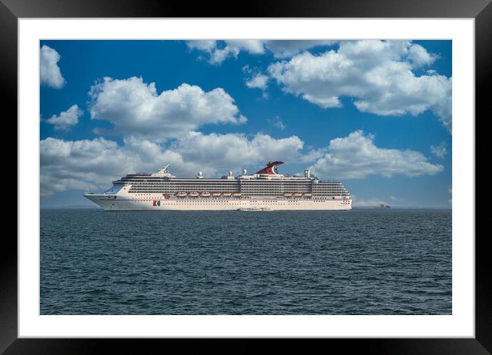 Cruise Liner at Sea Framed Mounted Print by Hectar Alun Media