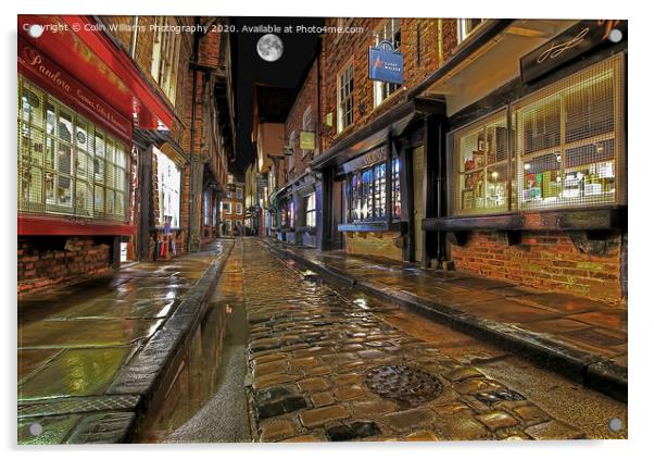 The Shambles and The Moon Acrylic by Colin Williams Photography