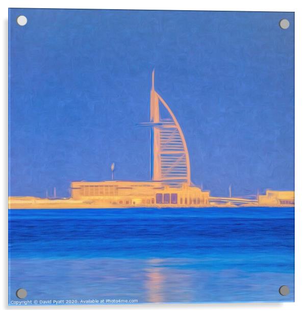 Burj AL Arab Dubai Art Acrylic by David Pyatt