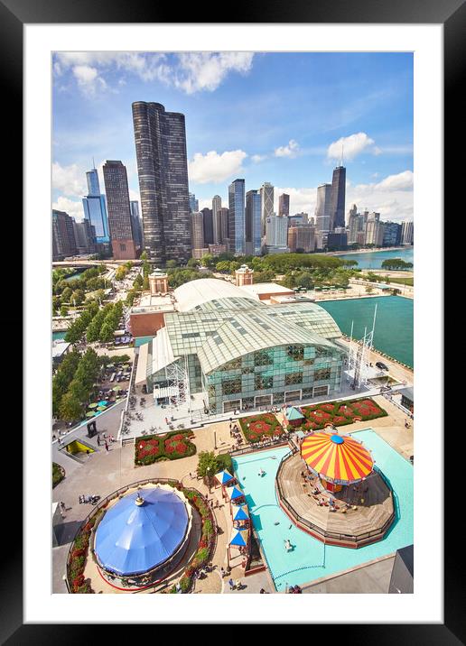 Chicago from Navy Pier Framed Mounted Print by Jim Hughes