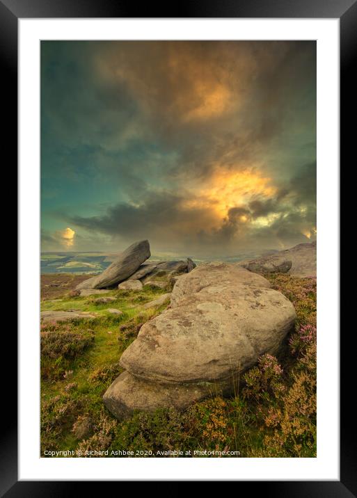 Peak District sunset surprise Framed Mounted Print by Richard Ashbee