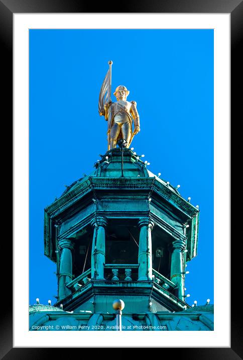 Vancouver Statue Provincial Capital Legislative Buildiing Victoria Canada Framed Mounted Print by William Perry