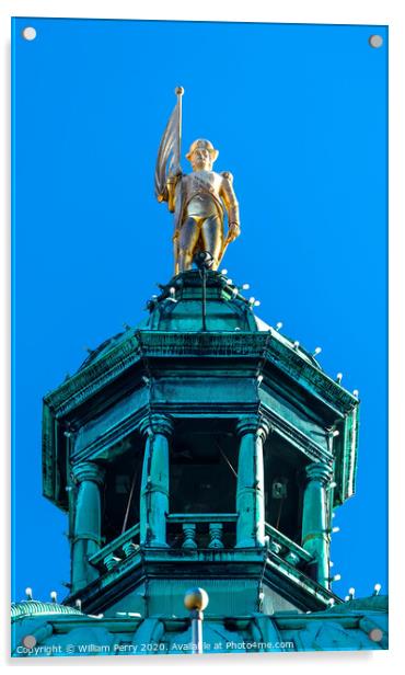 Vancouver Statue Provincial Capital Legislative Buildiing Victoria Canada Acrylic by William Perry