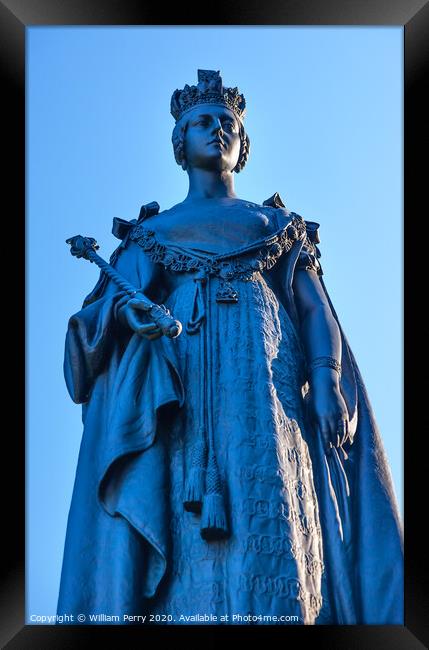 Queen Statue Provincial Capital Legislative Buildiing Victoria Canada Framed Print by William Perry