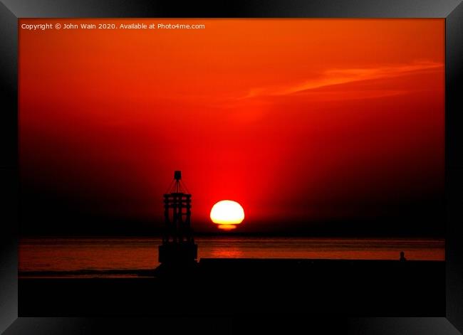 Liverpool Bay Sunset Framed Print by John Wain