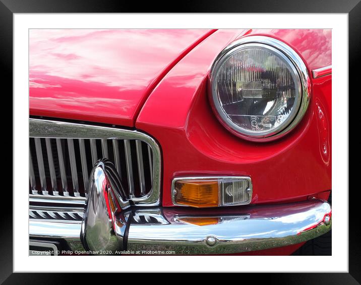  Red British mgb sports car  Framed Mounted Print by Philip Openshaw
