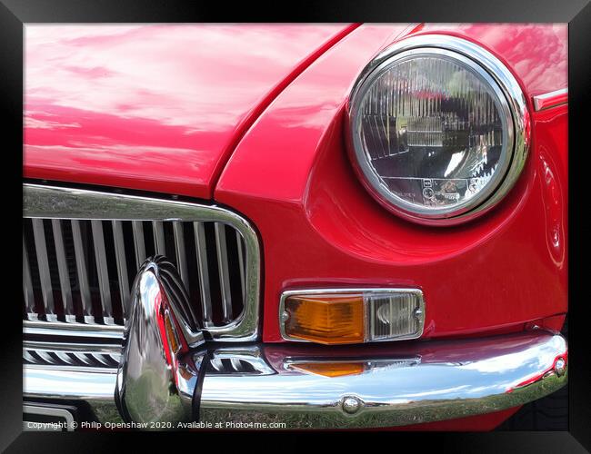  Red British mgb sports car  Framed Print by Philip Openshaw