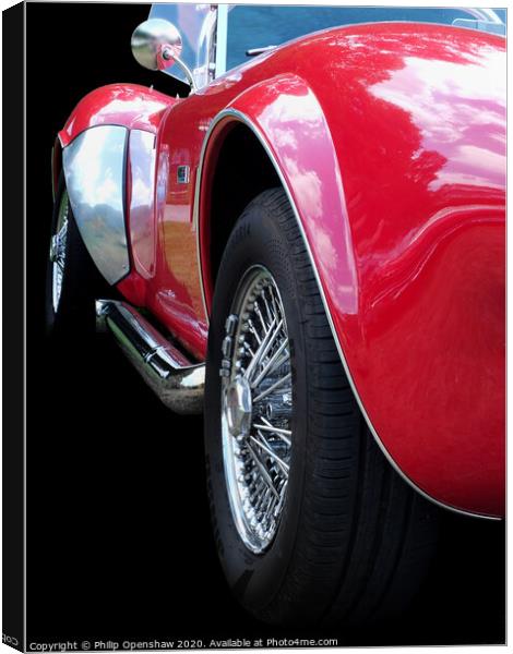Red Vintage AC Cobra Sports Car  Canvas Print by Philip Openshaw