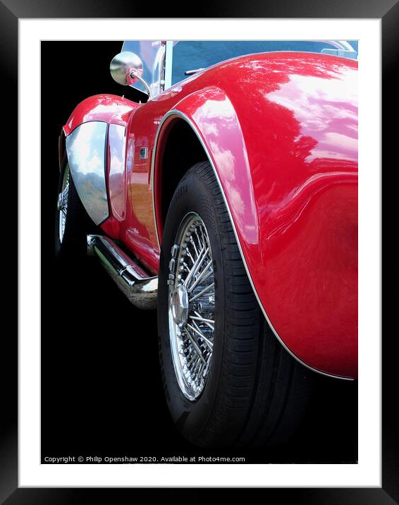 Red Vintage AC Cobra Sports Car  Framed Mounted Print by Philip Openshaw