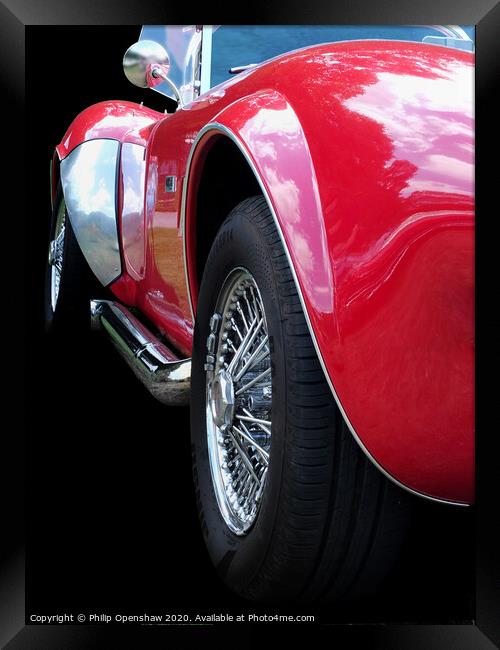 Red Vintage AC Cobra Sports Car  Framed Print by Philip Openshaw