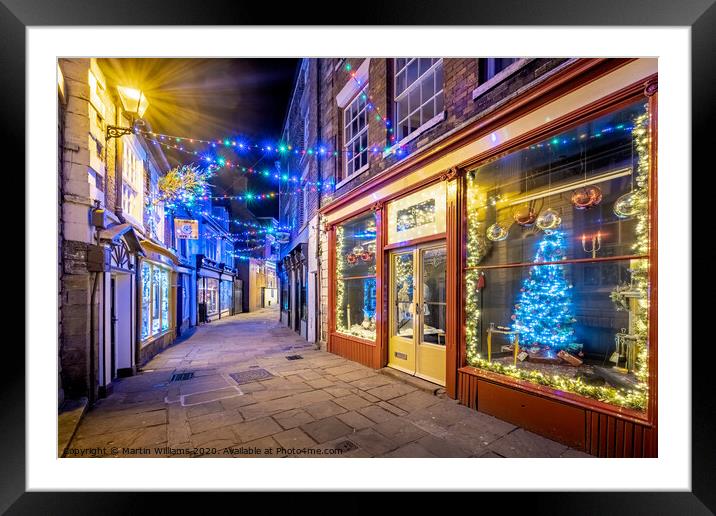 Whitby, Christmas at Grape Lane, Framed Mounted Print by Martin Williams