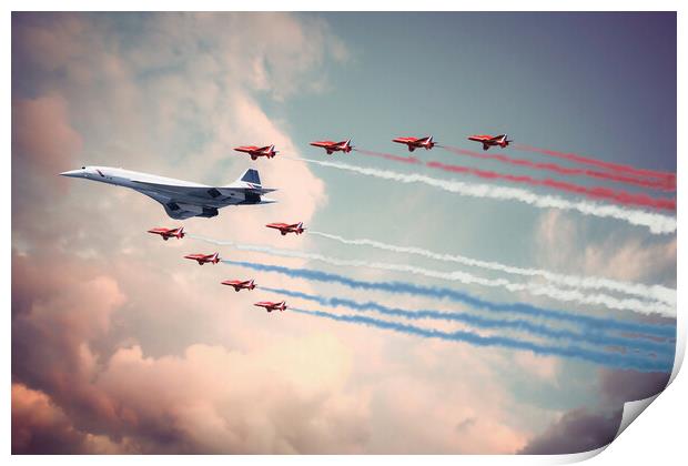 Concorde and The Reds Print by J Biggadike