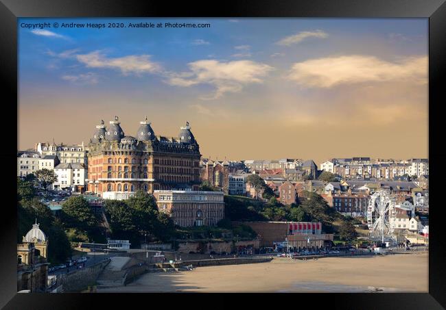 Grand Hotel Scarborough  on South Bay. Framed Print by Andrew Heaps