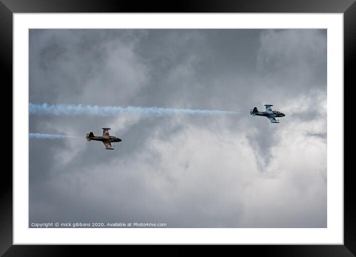 Strikemaster Pair dogfight Framed Mounted Print by mick gibbons
