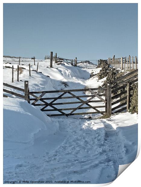 snow on the lane Print by Philip Openshaw