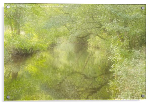 River Teign. Acrylic by Peter Jones