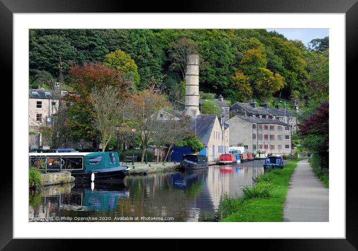 Hebden Bridge  - Rochdale Canal Framed Mounted Print by Philip Openshaw