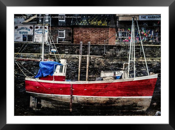 Red Boat Framed Mounted Print by Lee Kershaw
