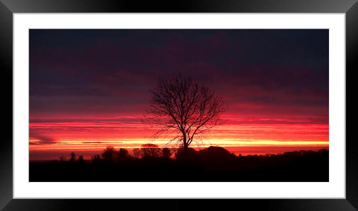 Fire sky Framed Mounted Print by Simon Johnson