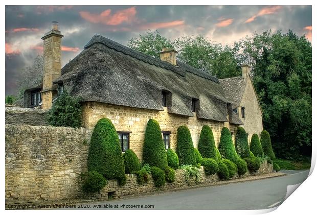 Broad Campden Cottage Print by Alison Chambers