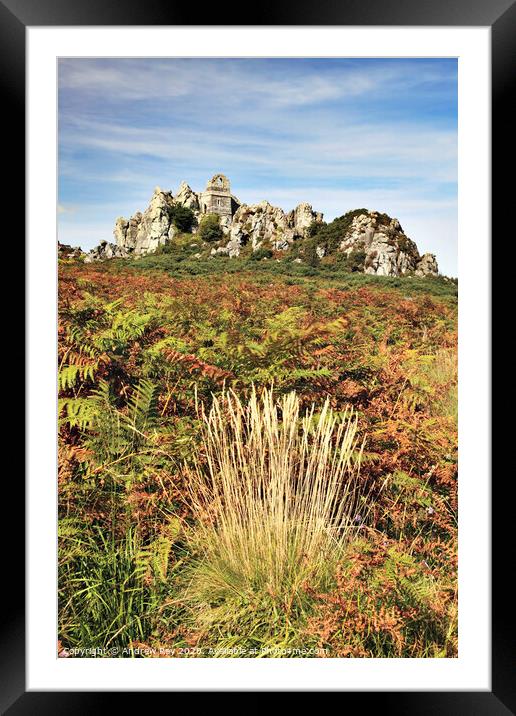 Towards Roche Rock Framed Mounted Print by Andrew Ray