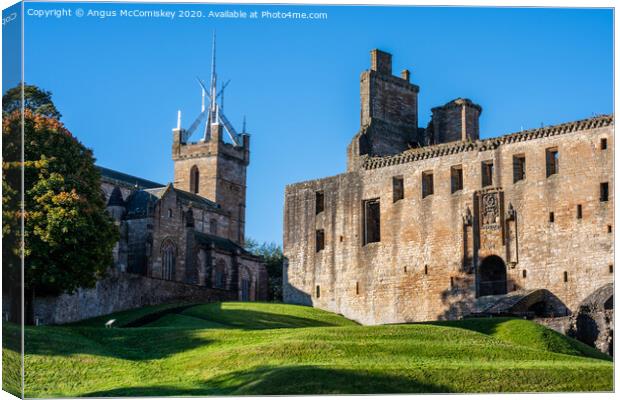St Michael's Parish Church and Linlithgow Palace Canvas Print by Angus McComiskey