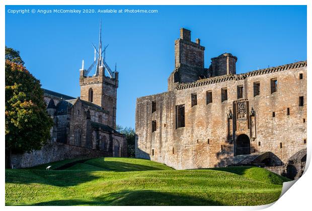 St Michael's Parish Church and Linlithgow Palace Print by Angus McComiskey