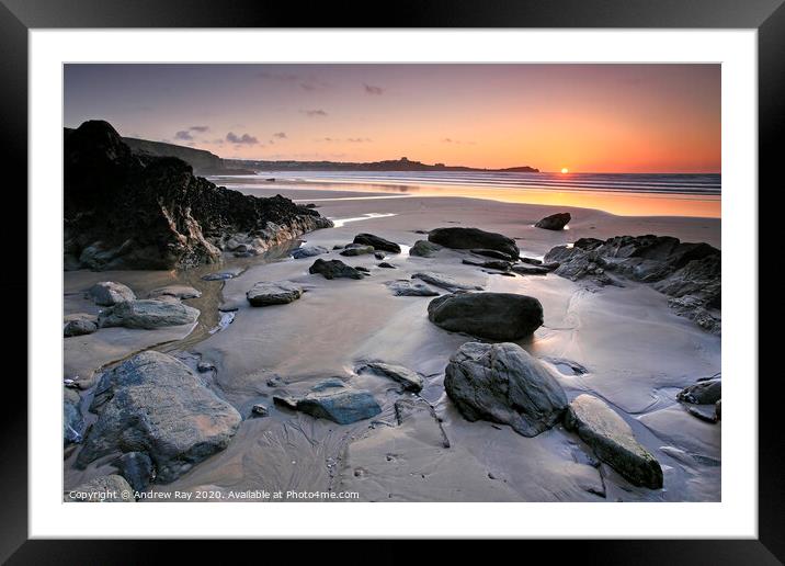 Lusty Glaze (Newquay) Framed Mounted Print by Andrew Ray