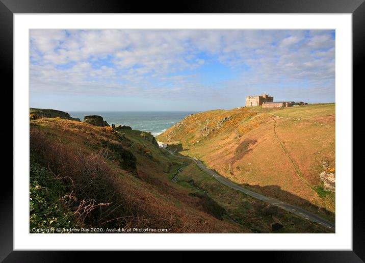 Tintagel Valley Framed Mounted Print by Andrew Ray