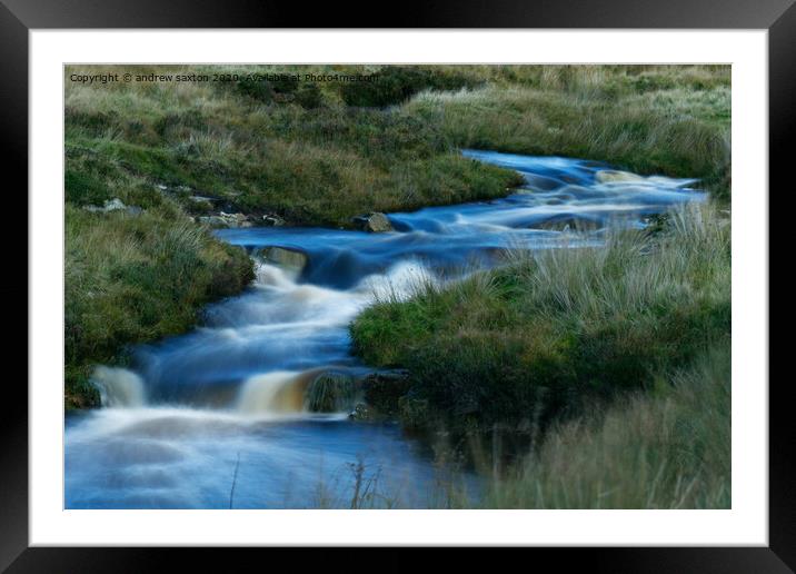 FALLING STREAM Framed Mounted Print by andrew saxton