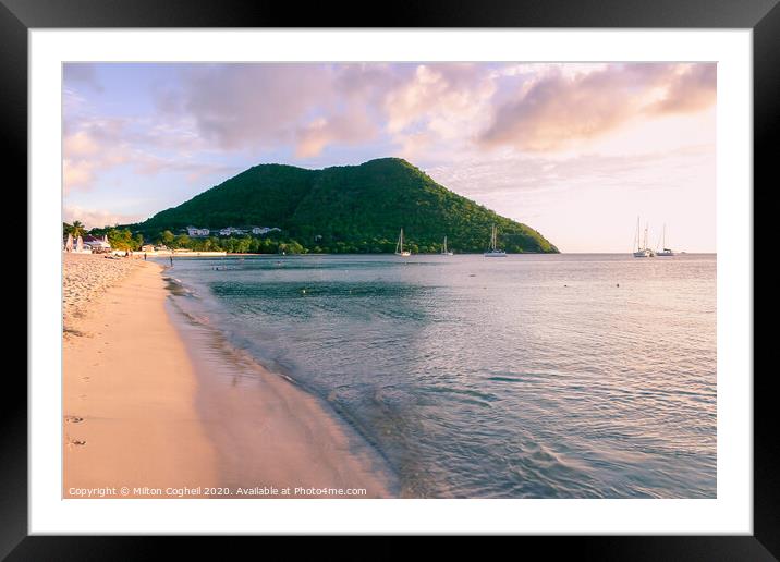Reduit Beach, St Lucia Framed Mounted Print by Milton Cogheil
