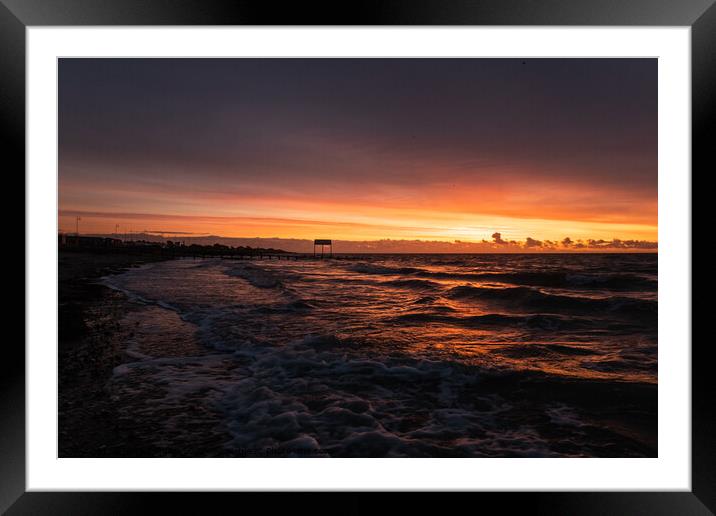 Serene Dawn Over Littlehampton Beach Framed Mounted Print by Mel RJ Smith